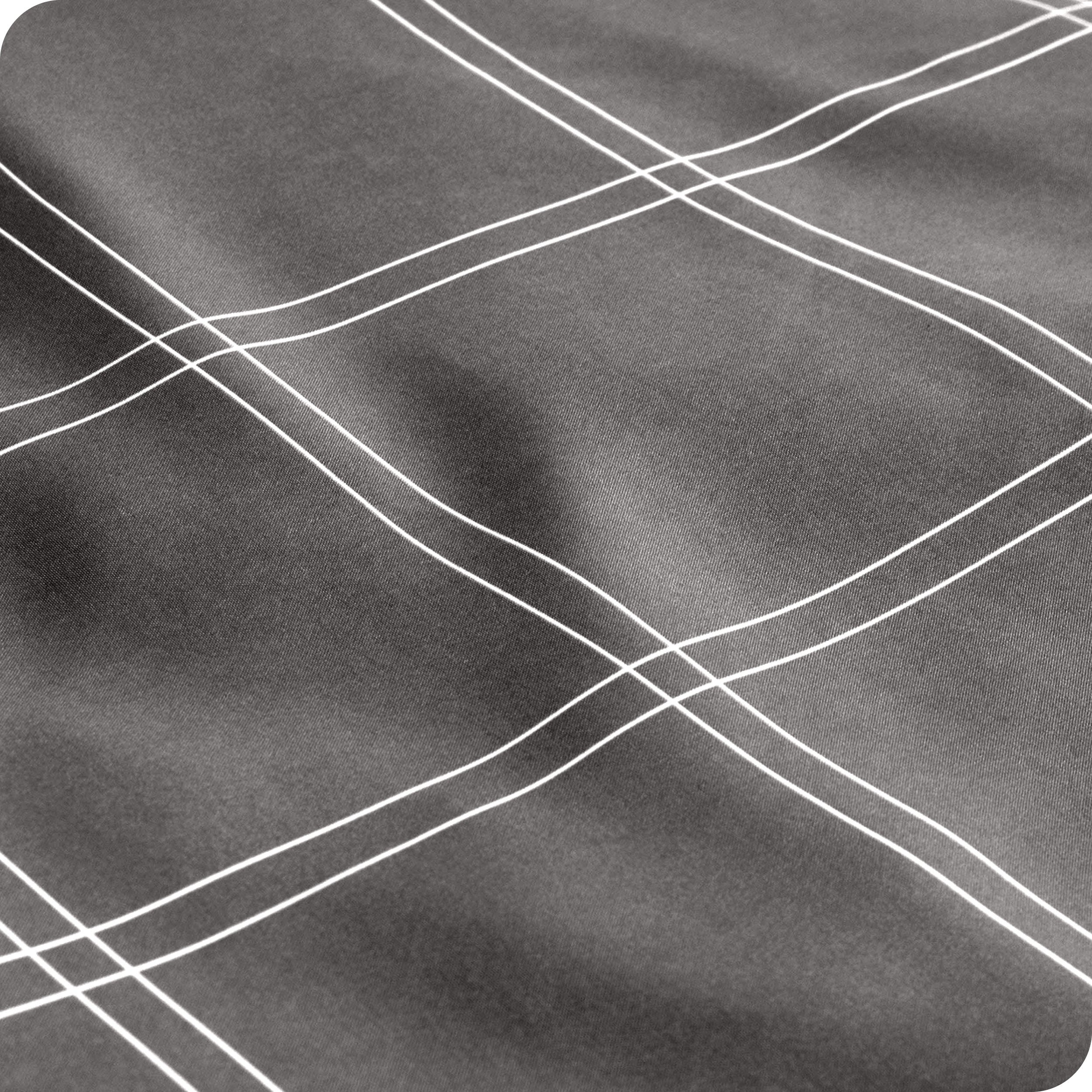 Close up of microfiber flat sheet to show texture and pattern. 