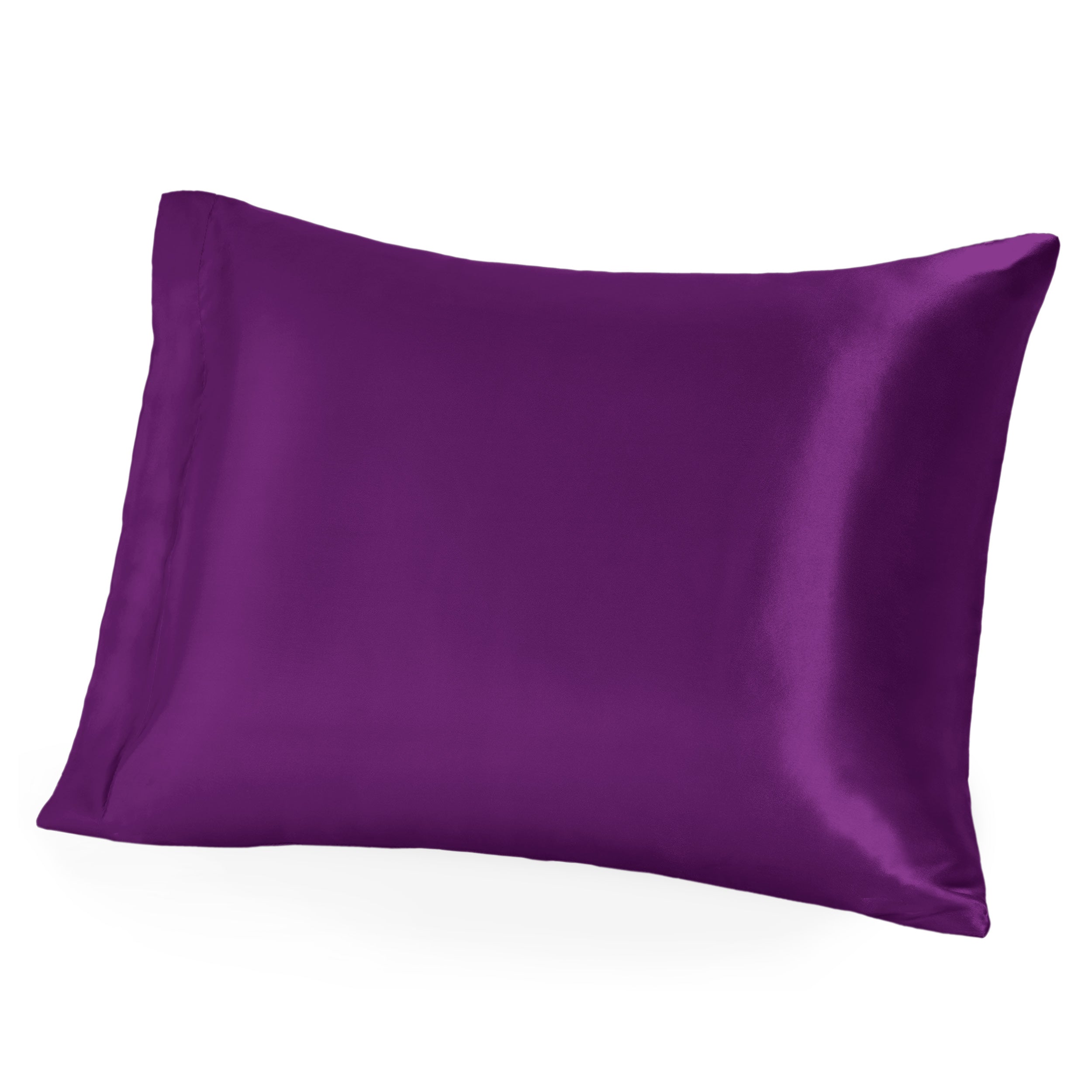 A single mulberry silk pillowcase on a pillow