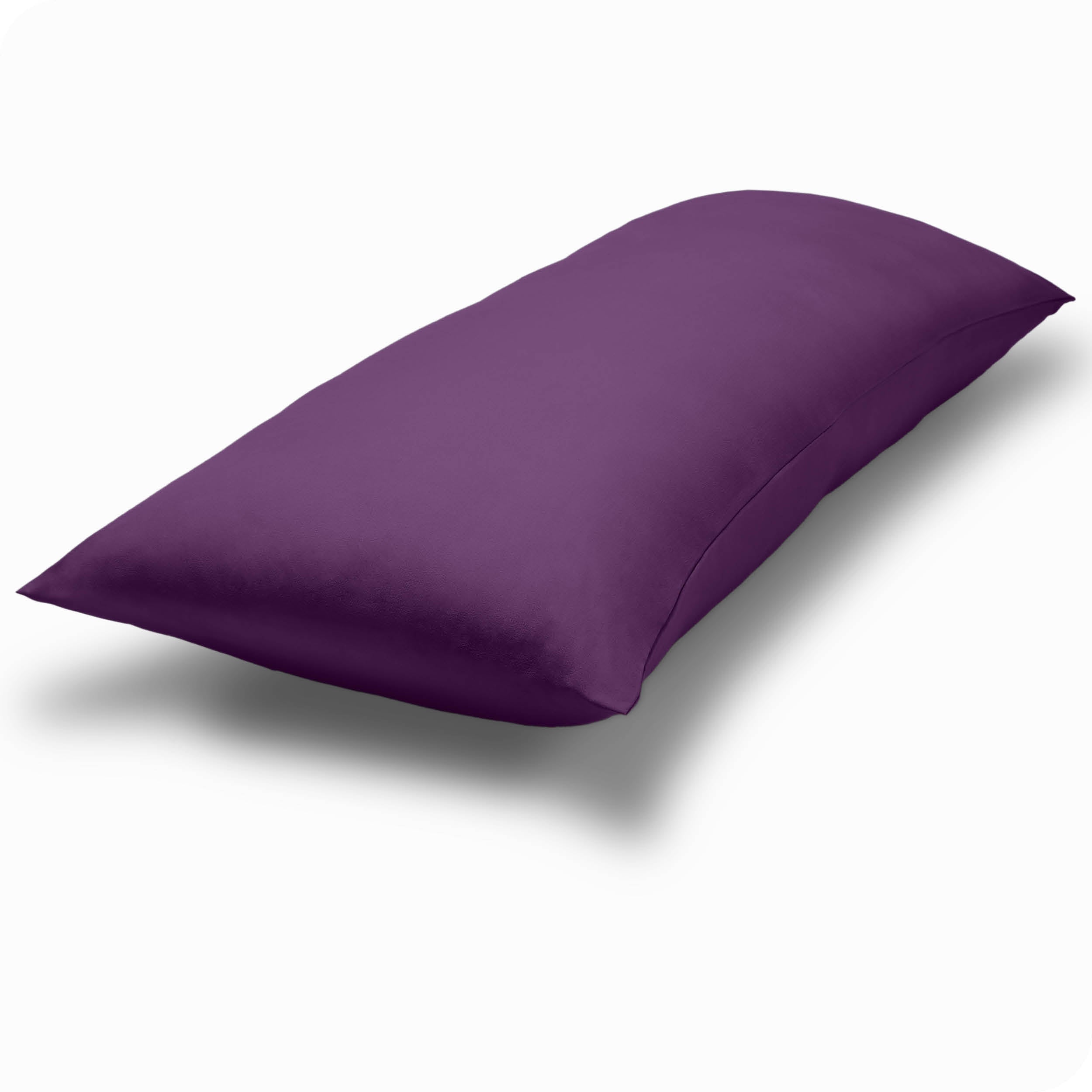 A body pillow cover on a pillow on a plain white background