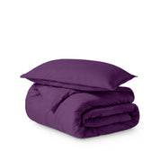 Microfiber duvet cover set folded and stacked