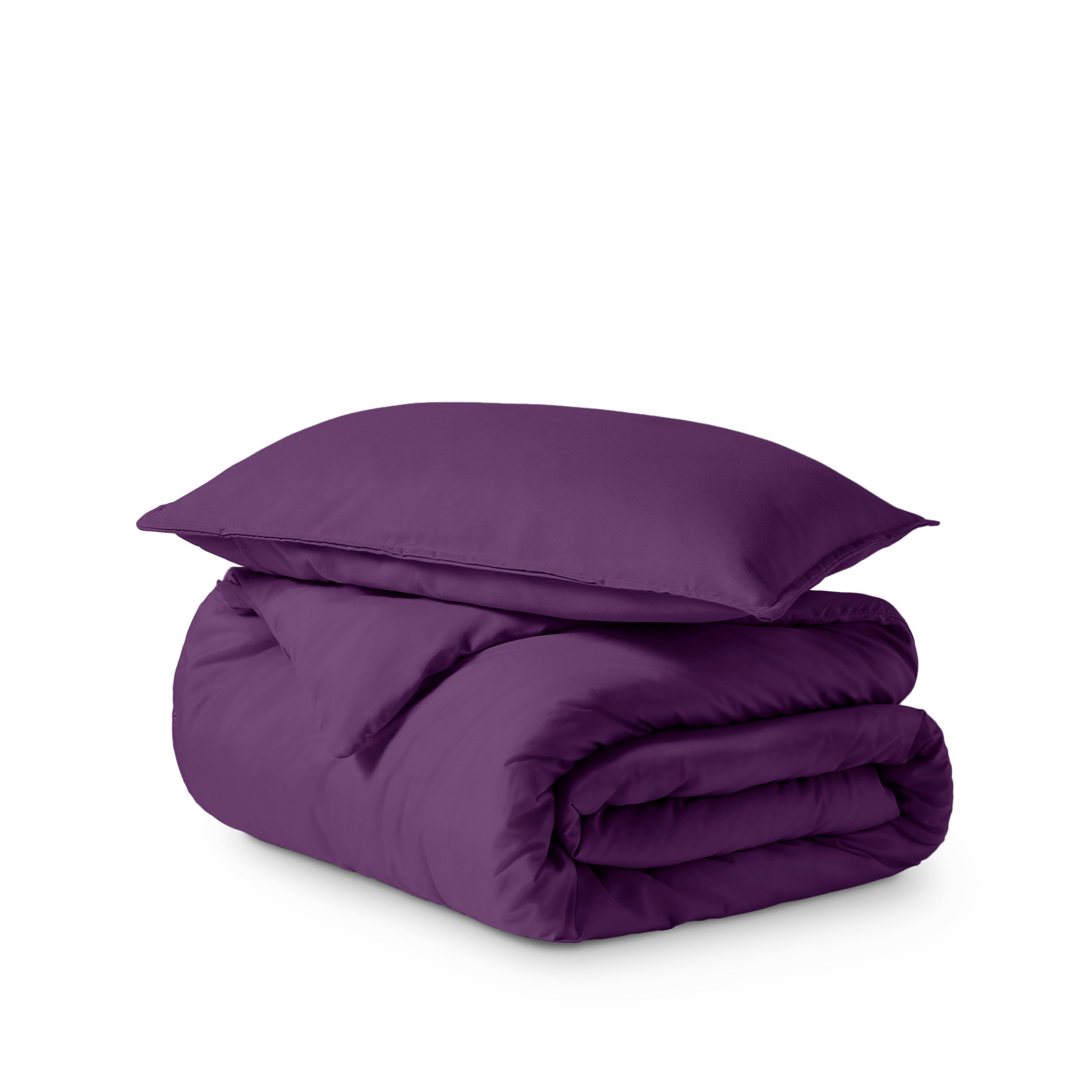 Microfiber duvet cover set folded and stacked