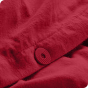 A close up of the tie corner of the duvet cover.