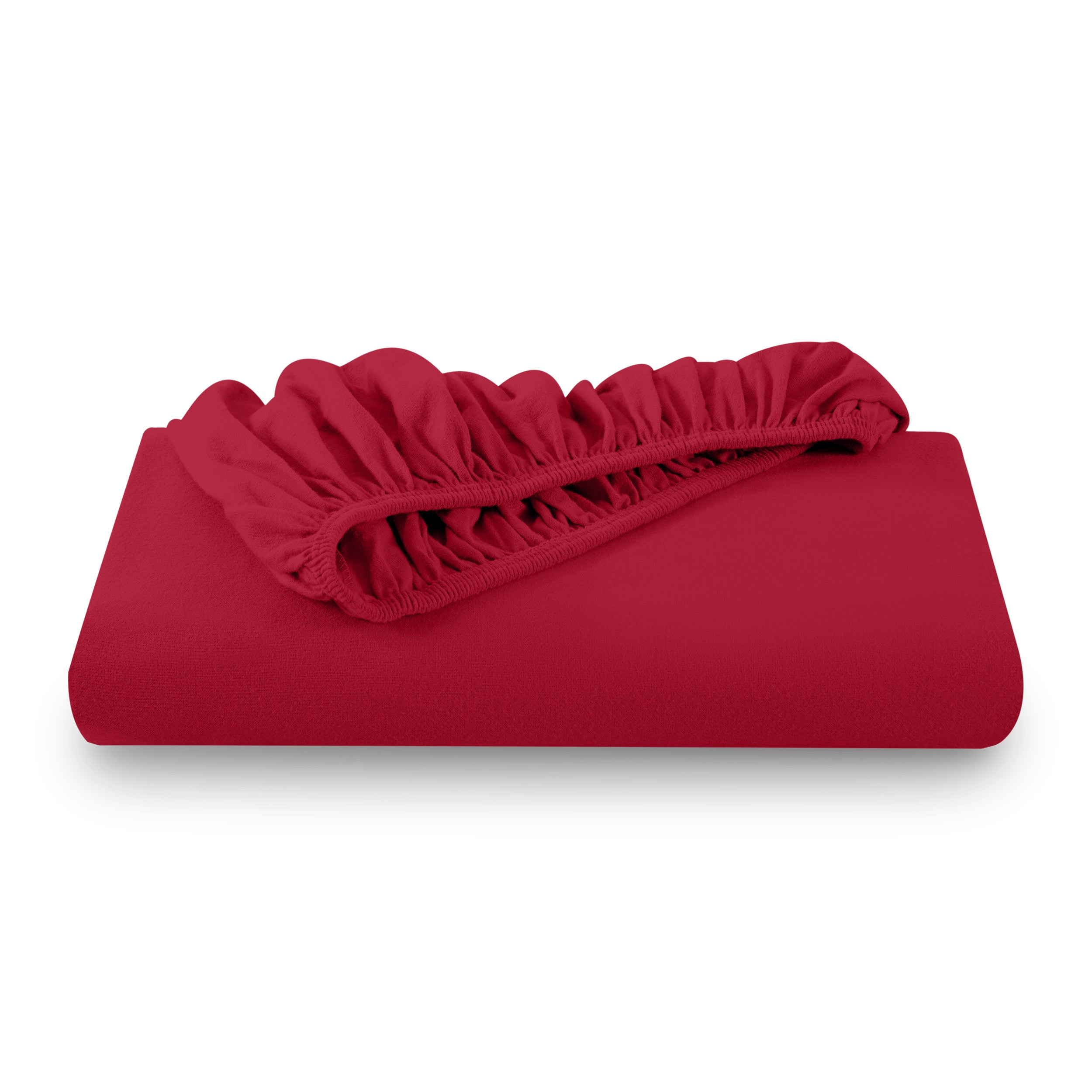 A flannel fitted sheet folded