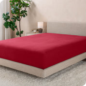 A flannel fitted sheet on a mattress