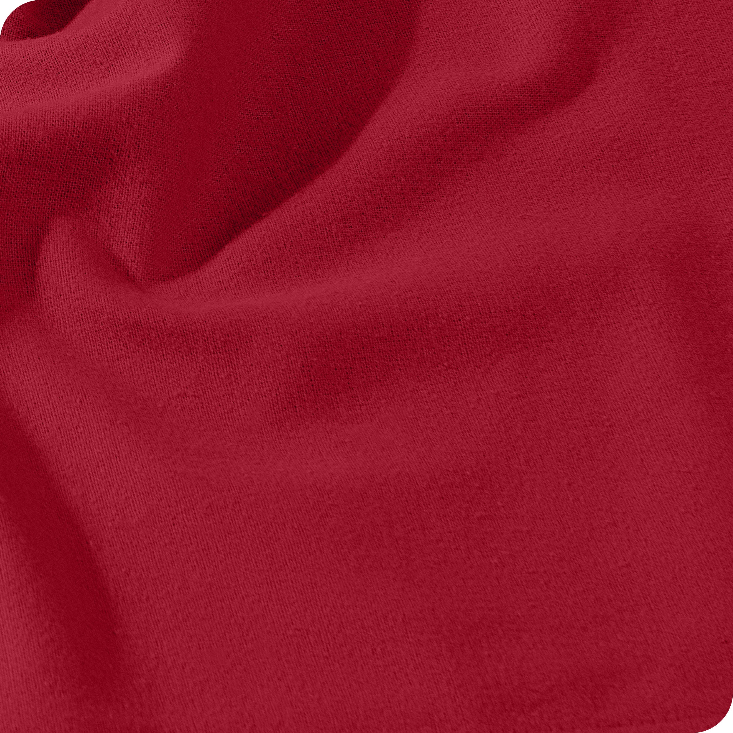 Close up of the flannel fitted sheet fabric