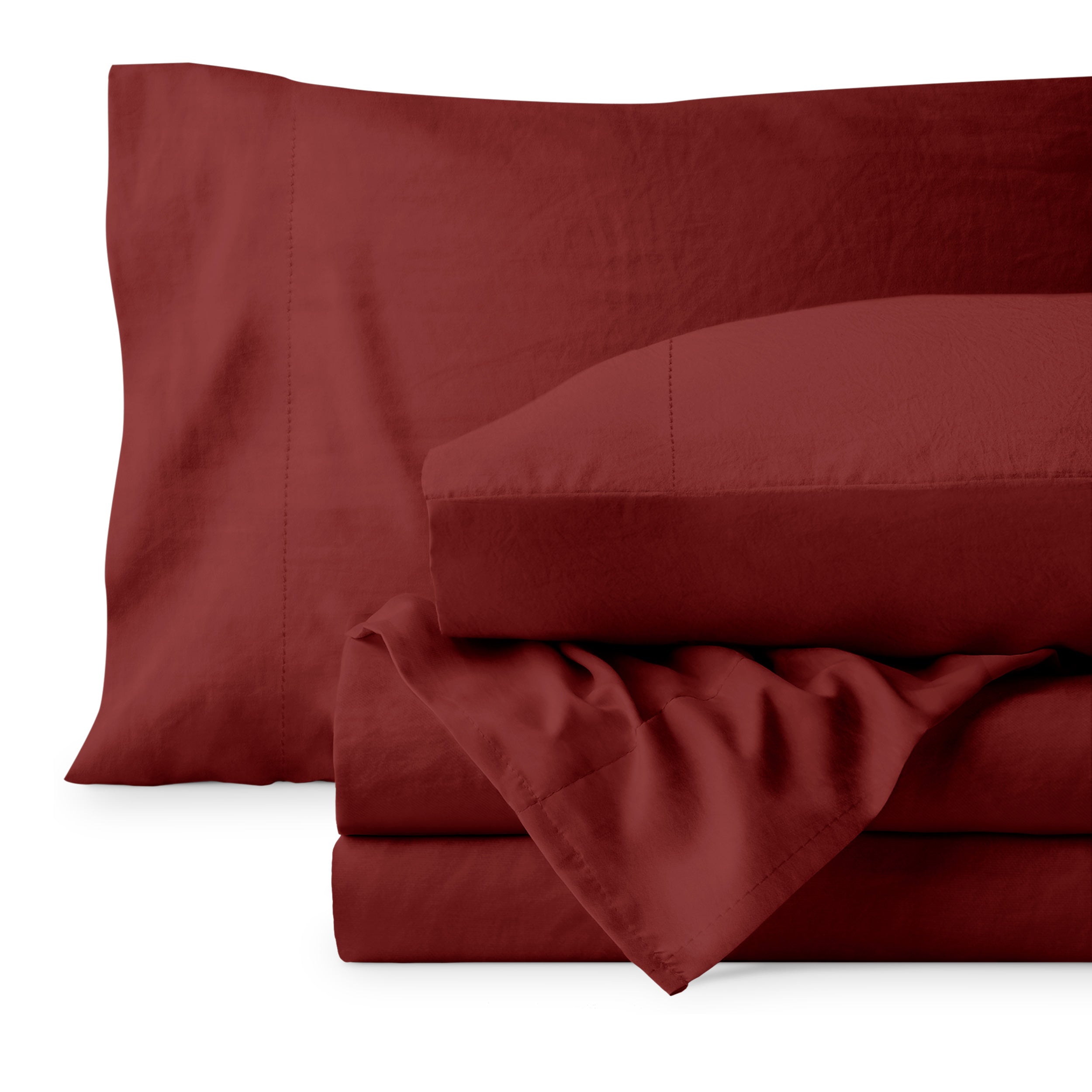 Washed sheet set folded