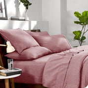A microfiber bedding set on bed