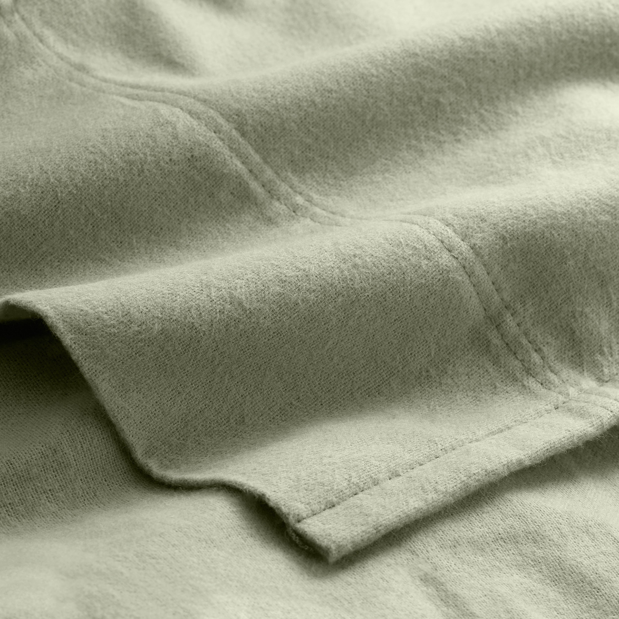 Close up of a cotton flannel top sheet