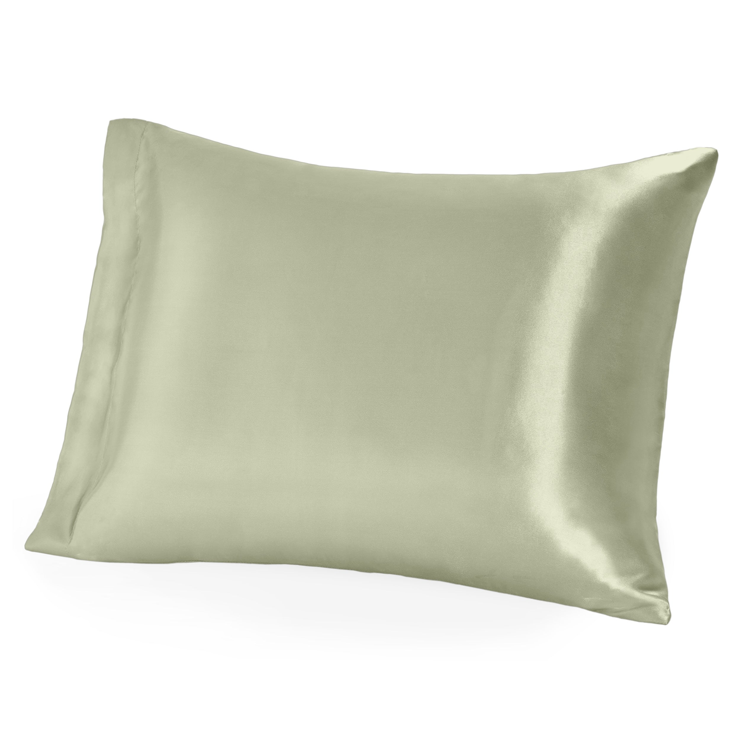 A single mulberry silk pillowcase on a pillow