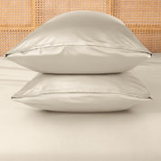 Bamboo pillowcases on a matching sheet