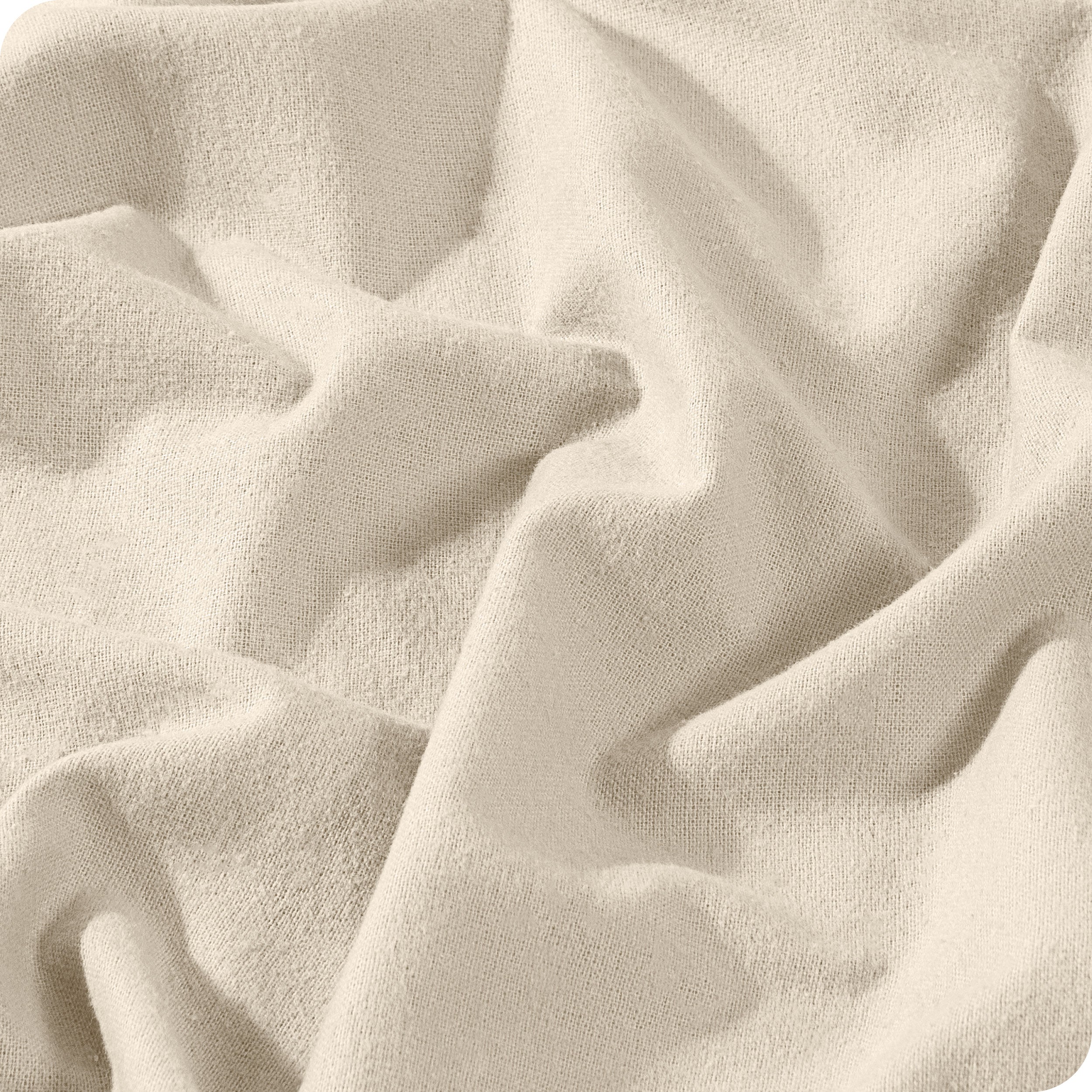 A close view of a button and lining on the flannel duvet cover.
