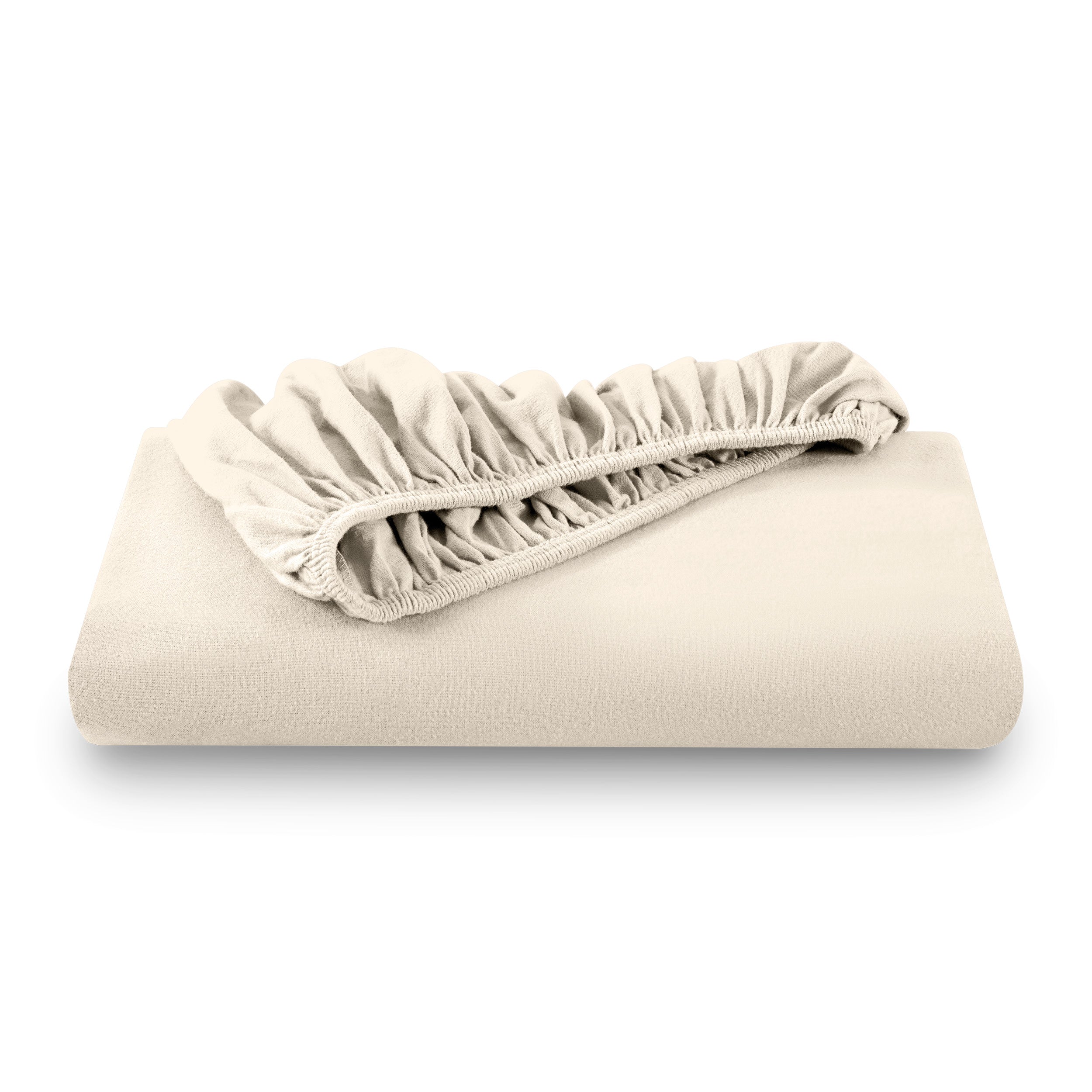 A flannel fitted sheet folded