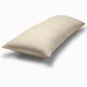 A body pillow cover on a pillow on a plain white background