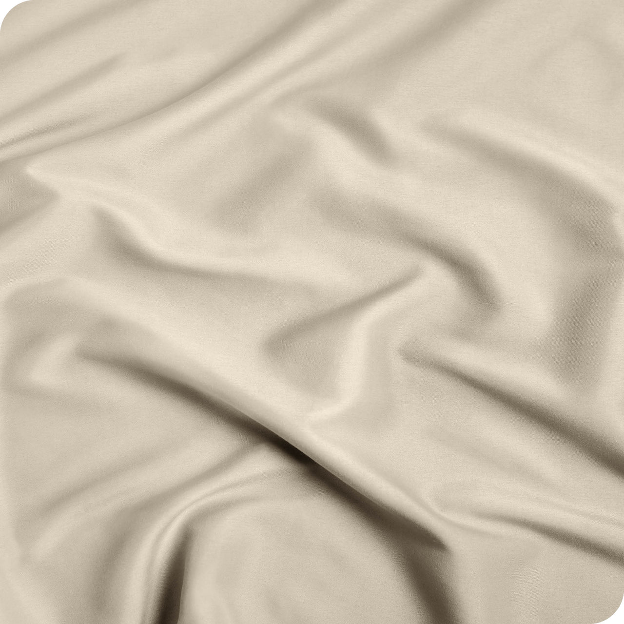 MILVOWOC Twin XL Satin Fitted Sheet Beige Fitted Sheet Only Soft