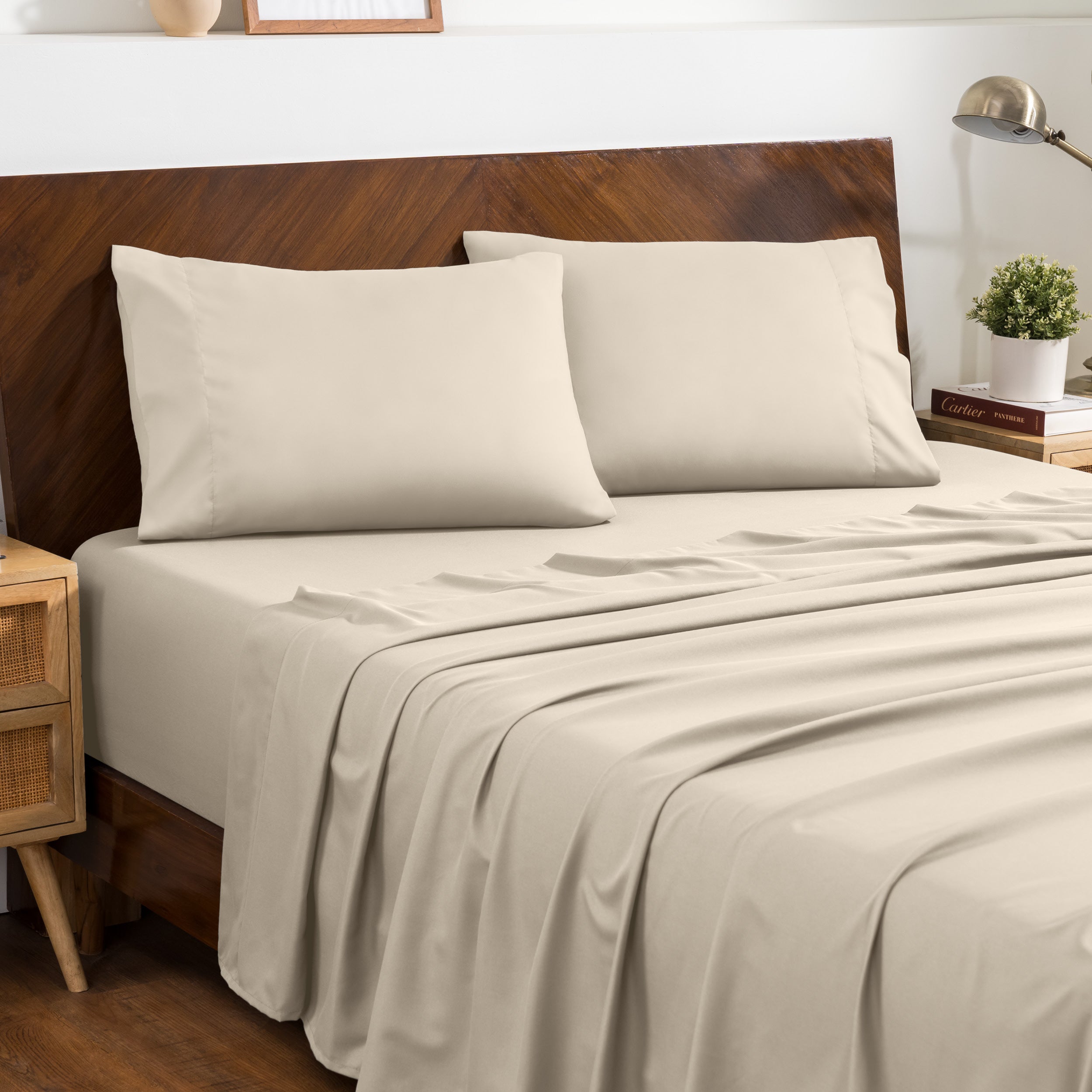 Microfiber envelope pillowcase sheet set