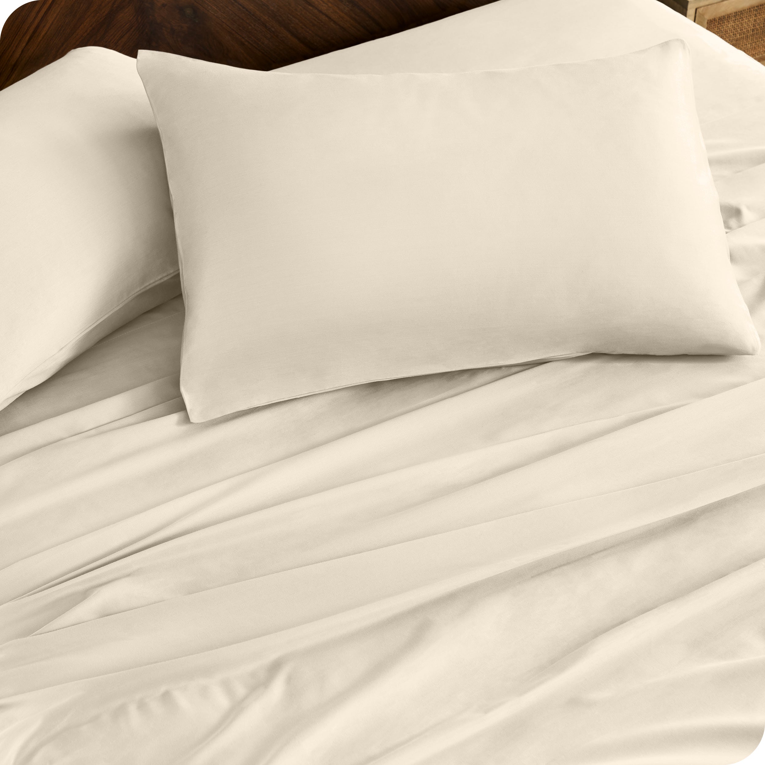Close up of matching pillowcases and sheets