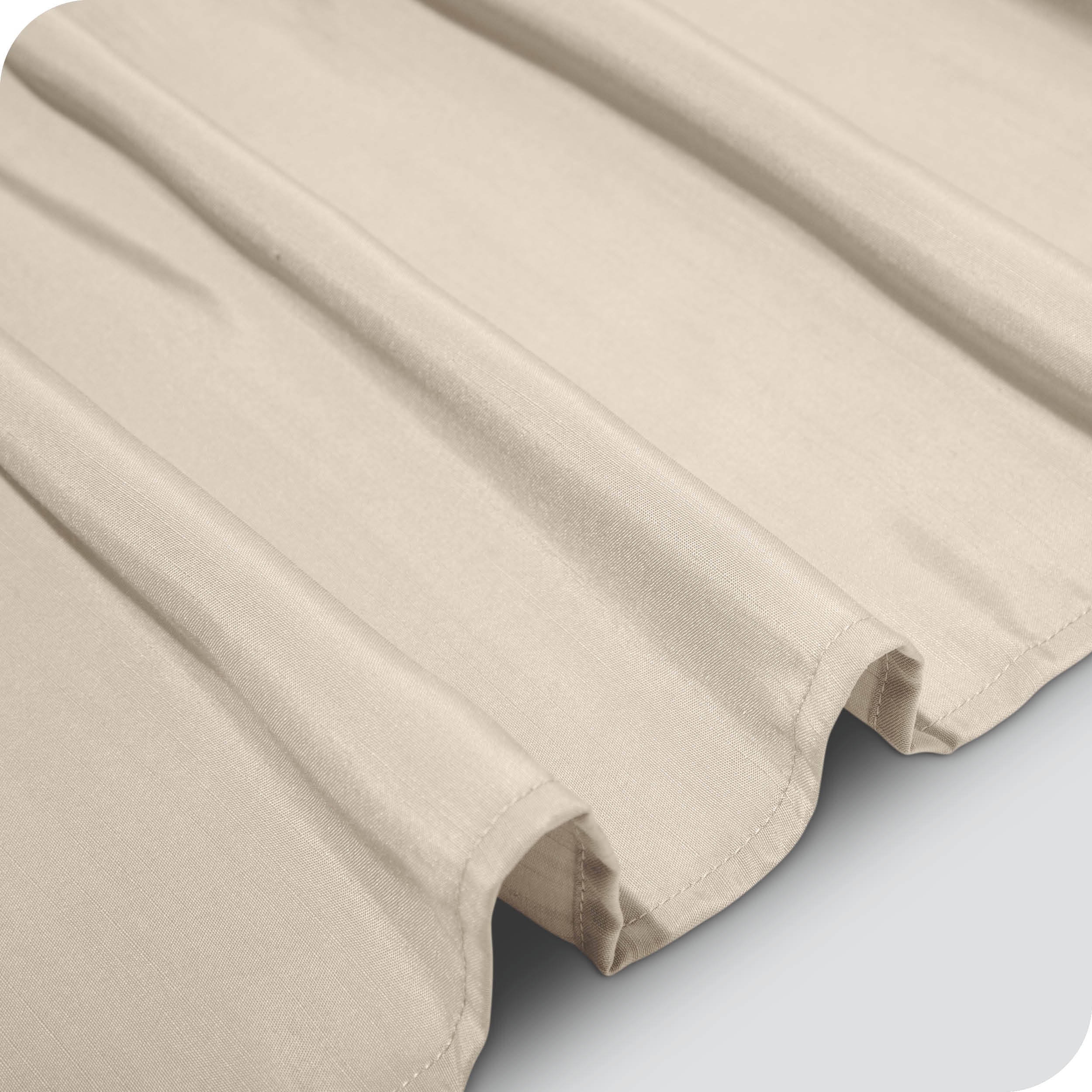 Close up of the polyester bed skirt material