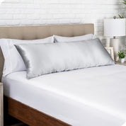 A satin body pillowcase on a pillow