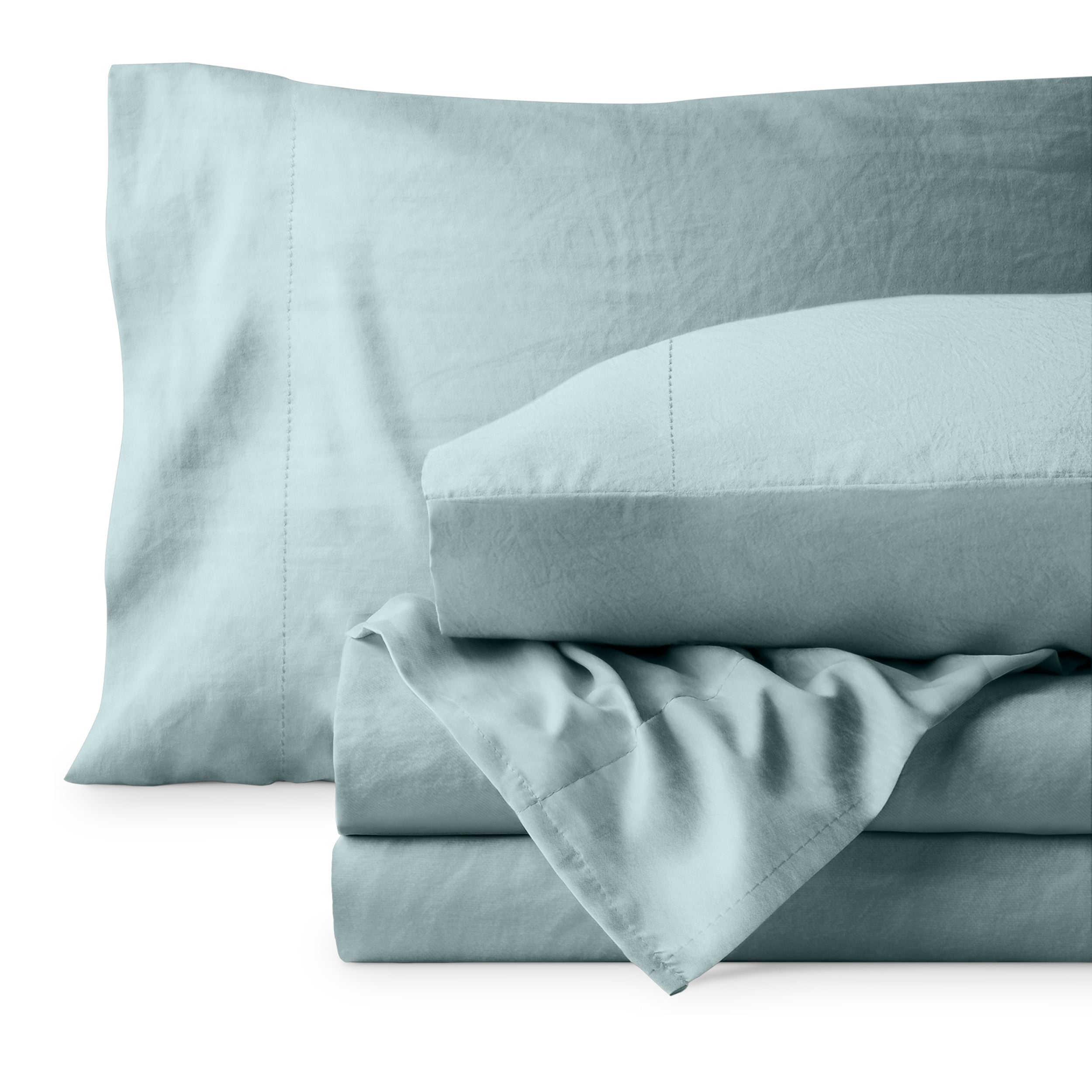 Washed sheet set folded