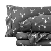 Plaid flannel sheets folded and stacked