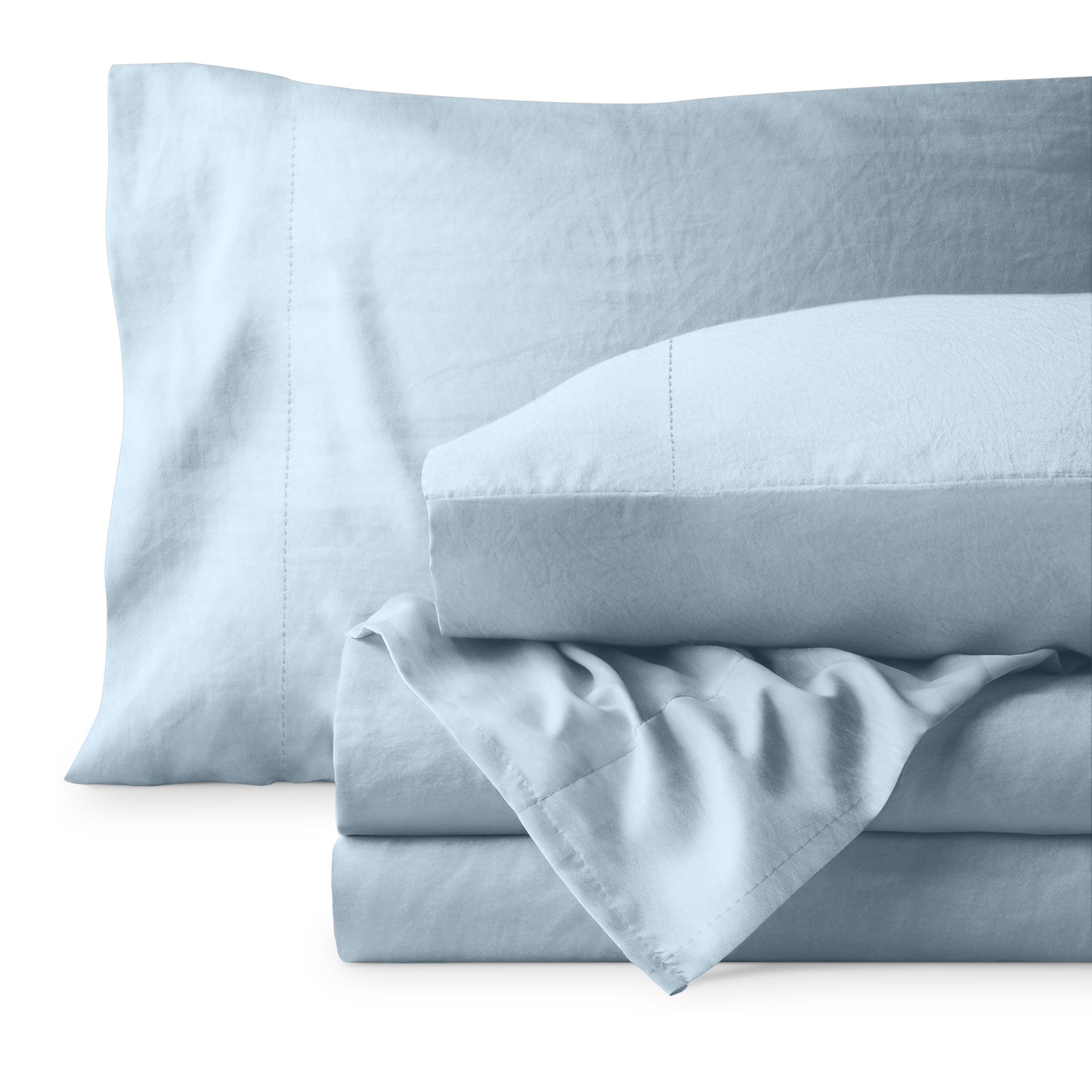 Washed sheet set folded
