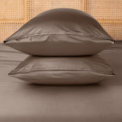 Bamboo pillowcases on a matching sheet