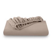 A flannel fitted sheet folded