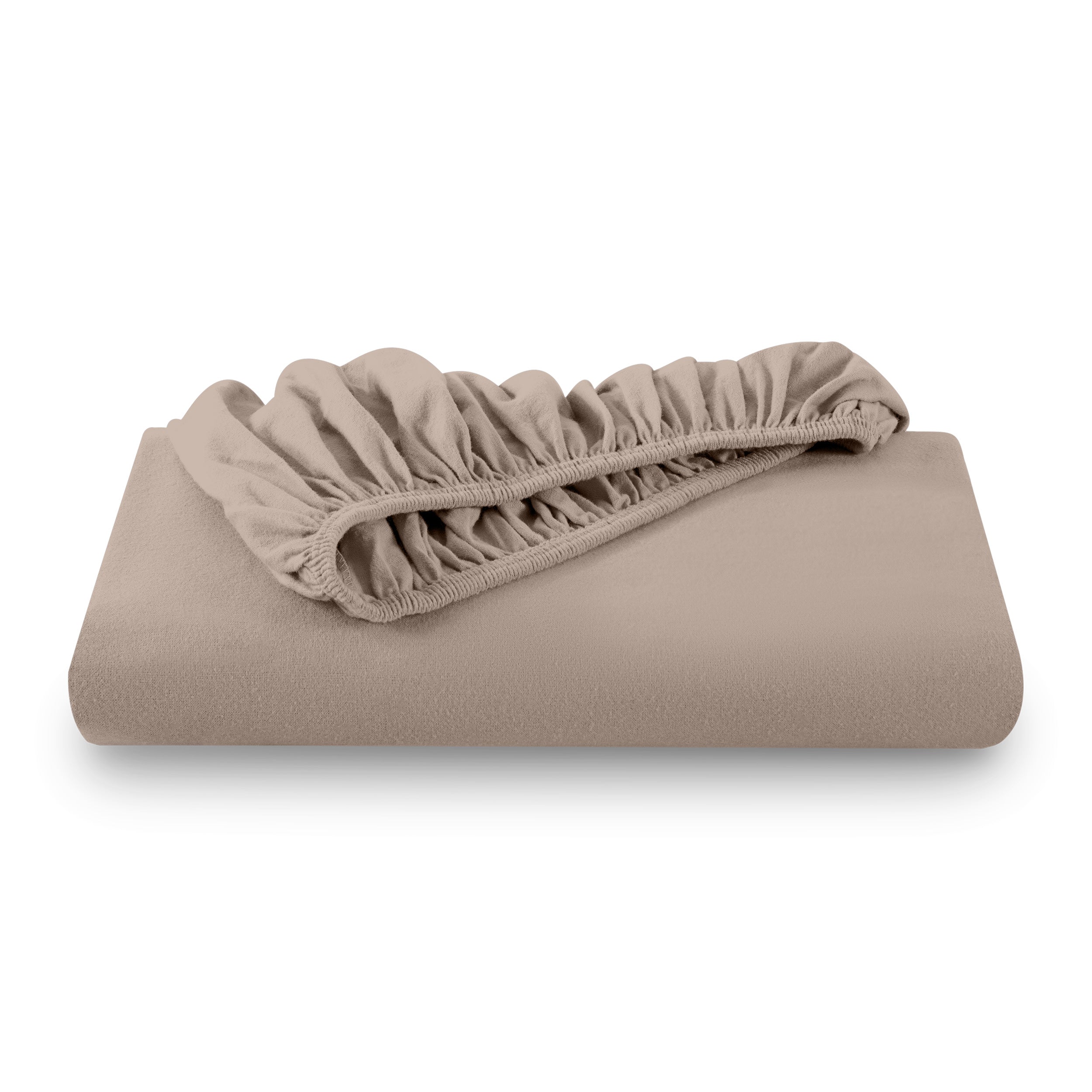 A flannel fitted sheet folded
