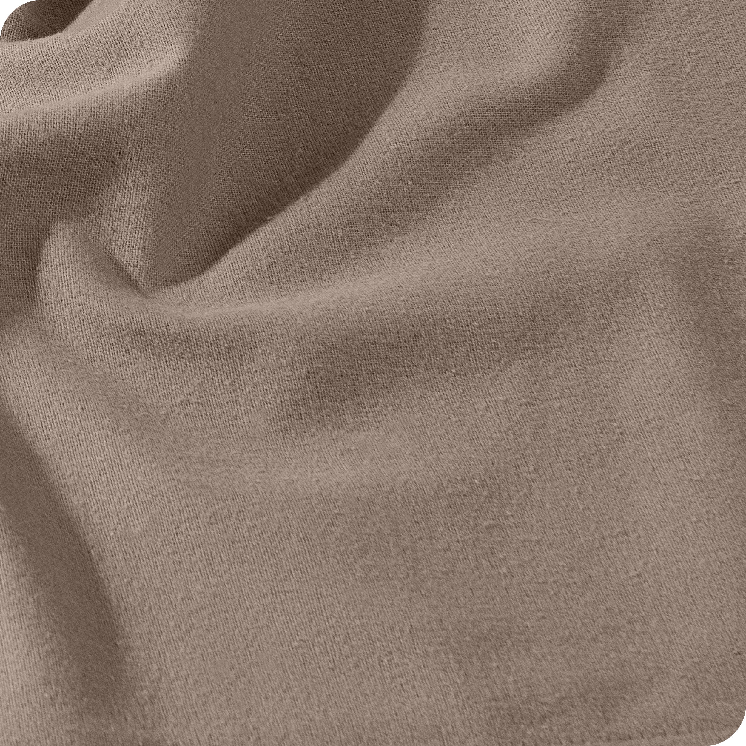 Close up of the flannel fitted sheet fabric