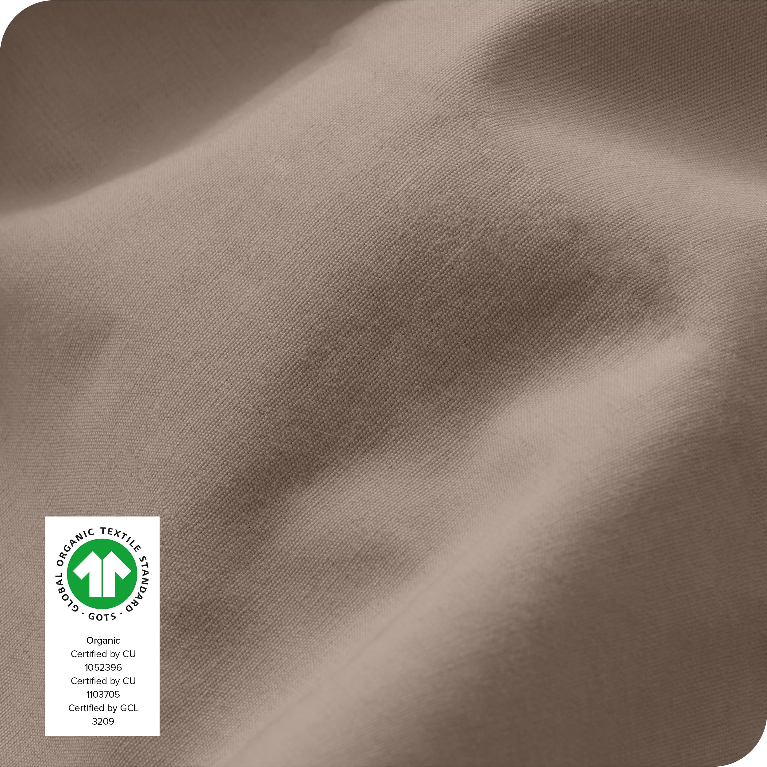 Close up of the percale fitted sheet fabric