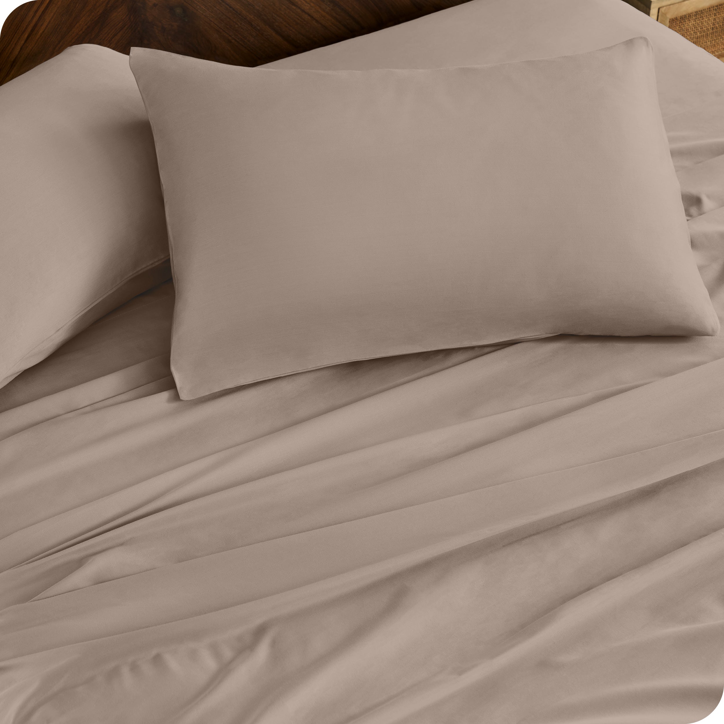 Close up of matching pillowcases and sheets