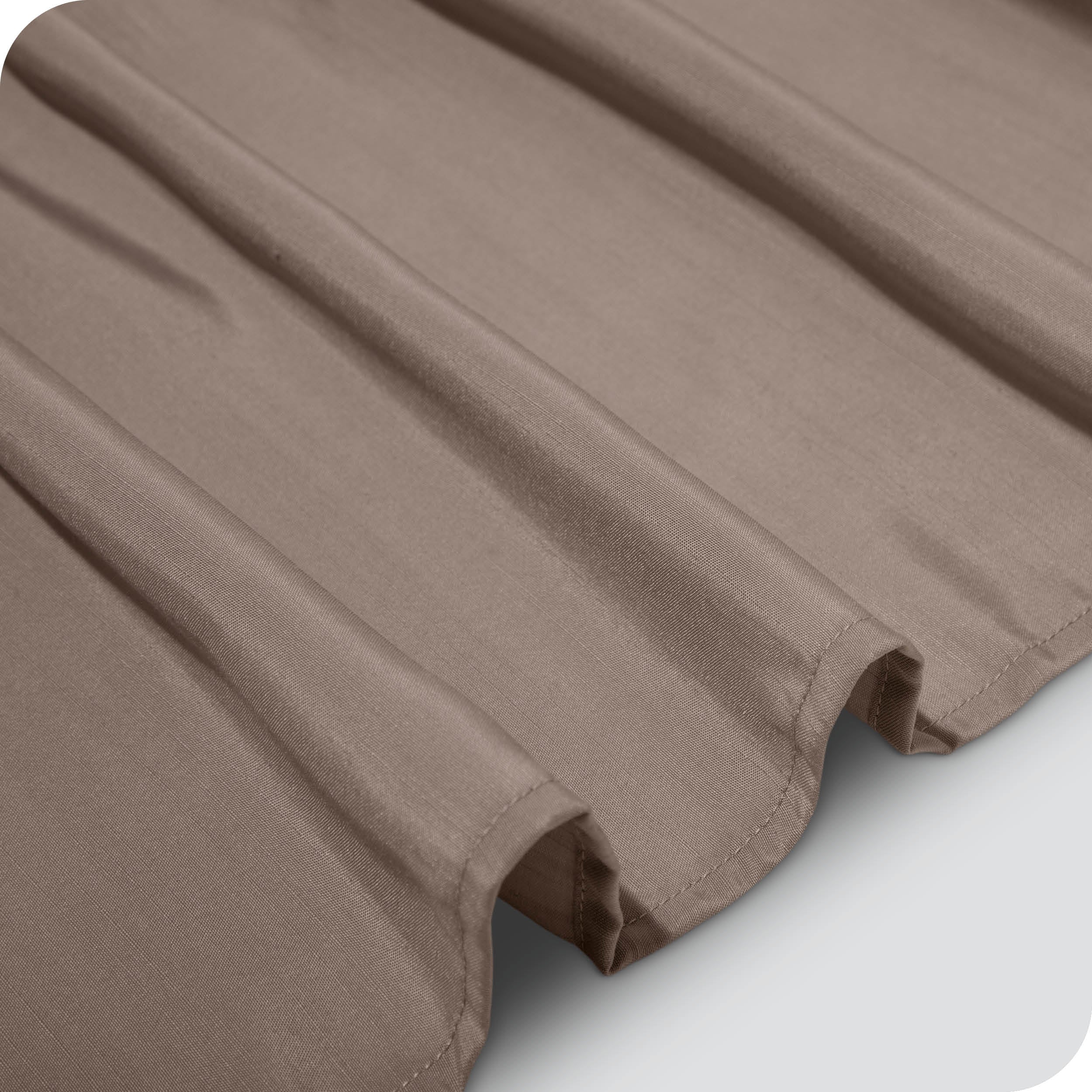Close up of the polyester bed skirt material