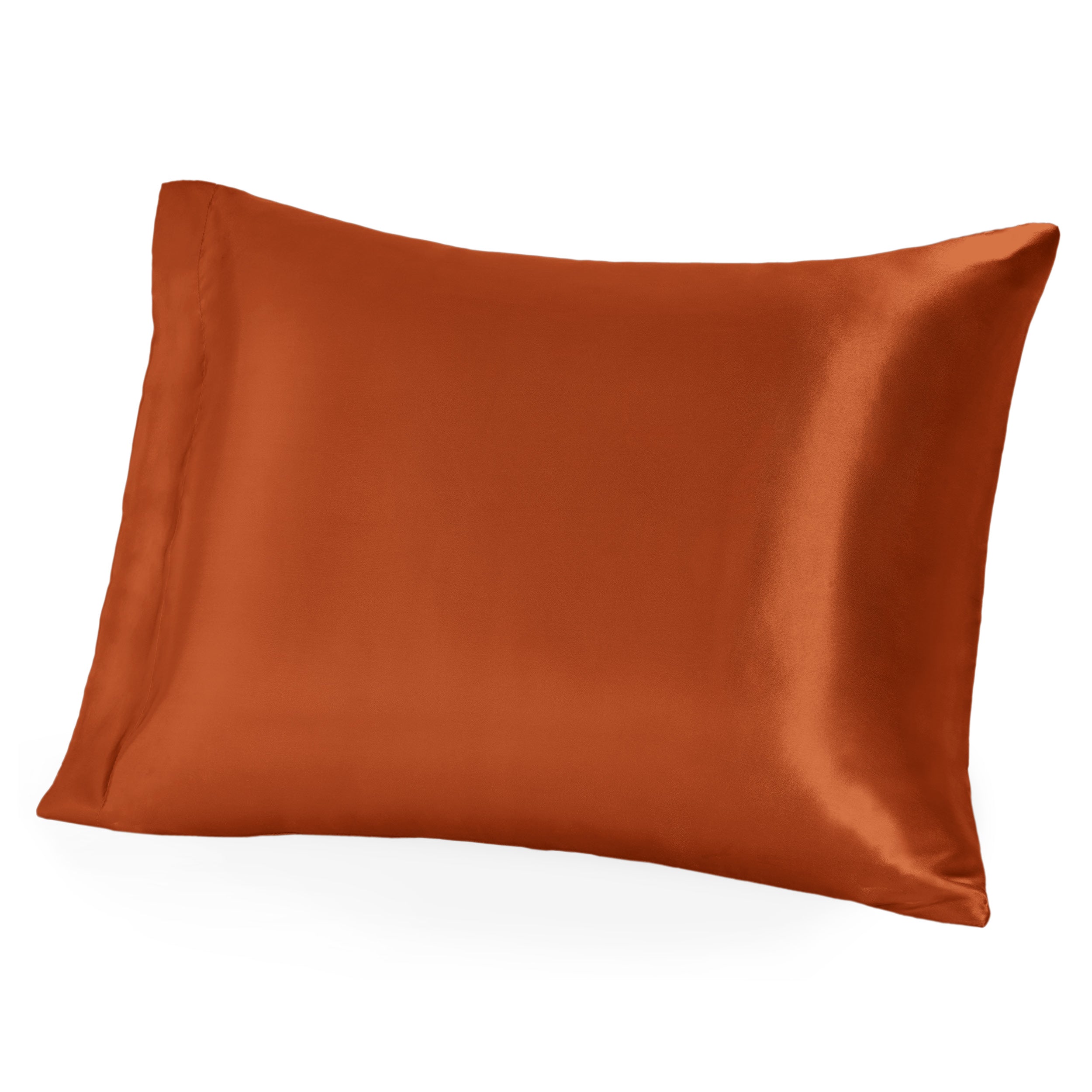 A single mulberry silk pillowcase on a pillow