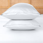 Bamboo pillowcases on a matching sheet