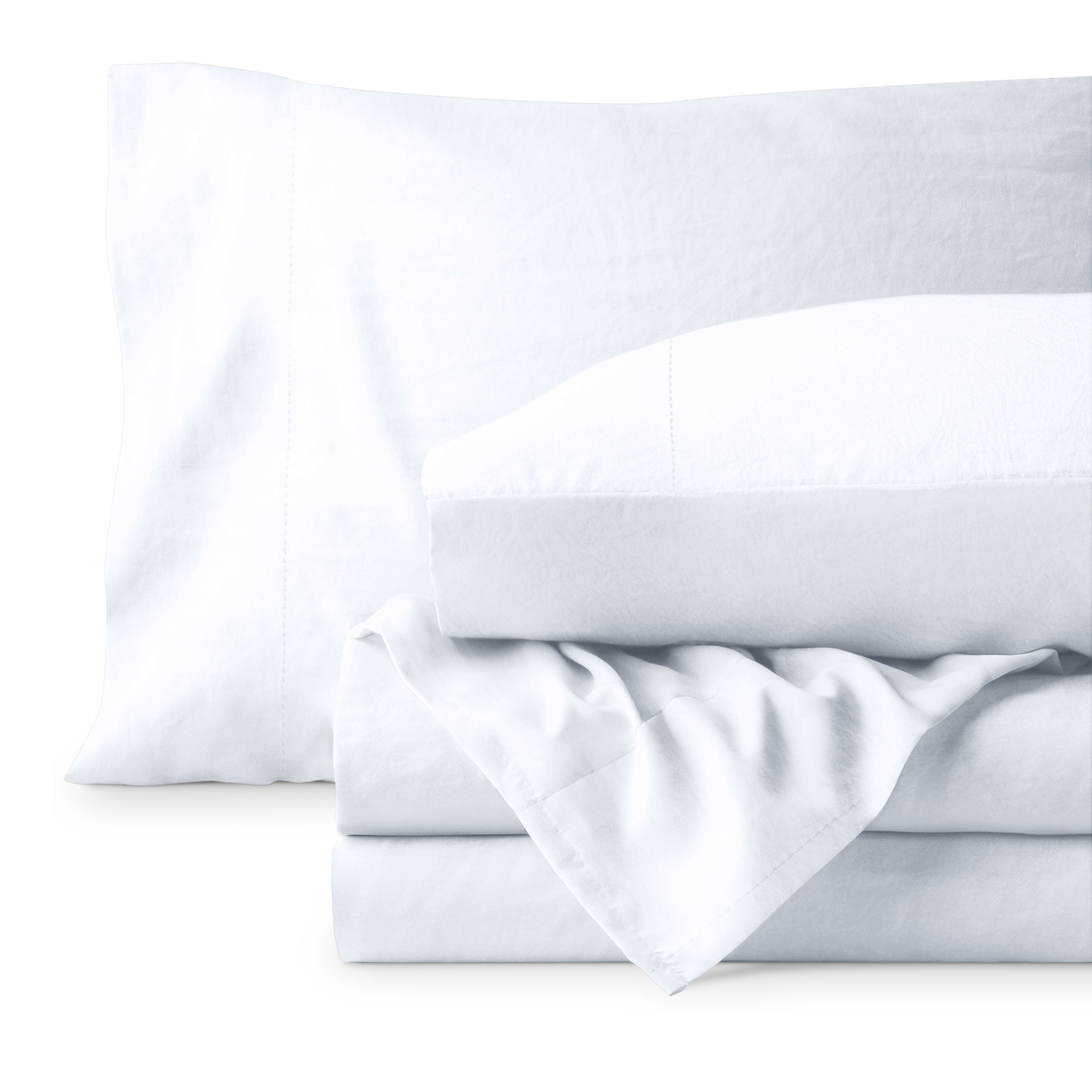 Washed sheet set folded