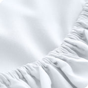 Close up of the all around elastic on the fitted sheet
