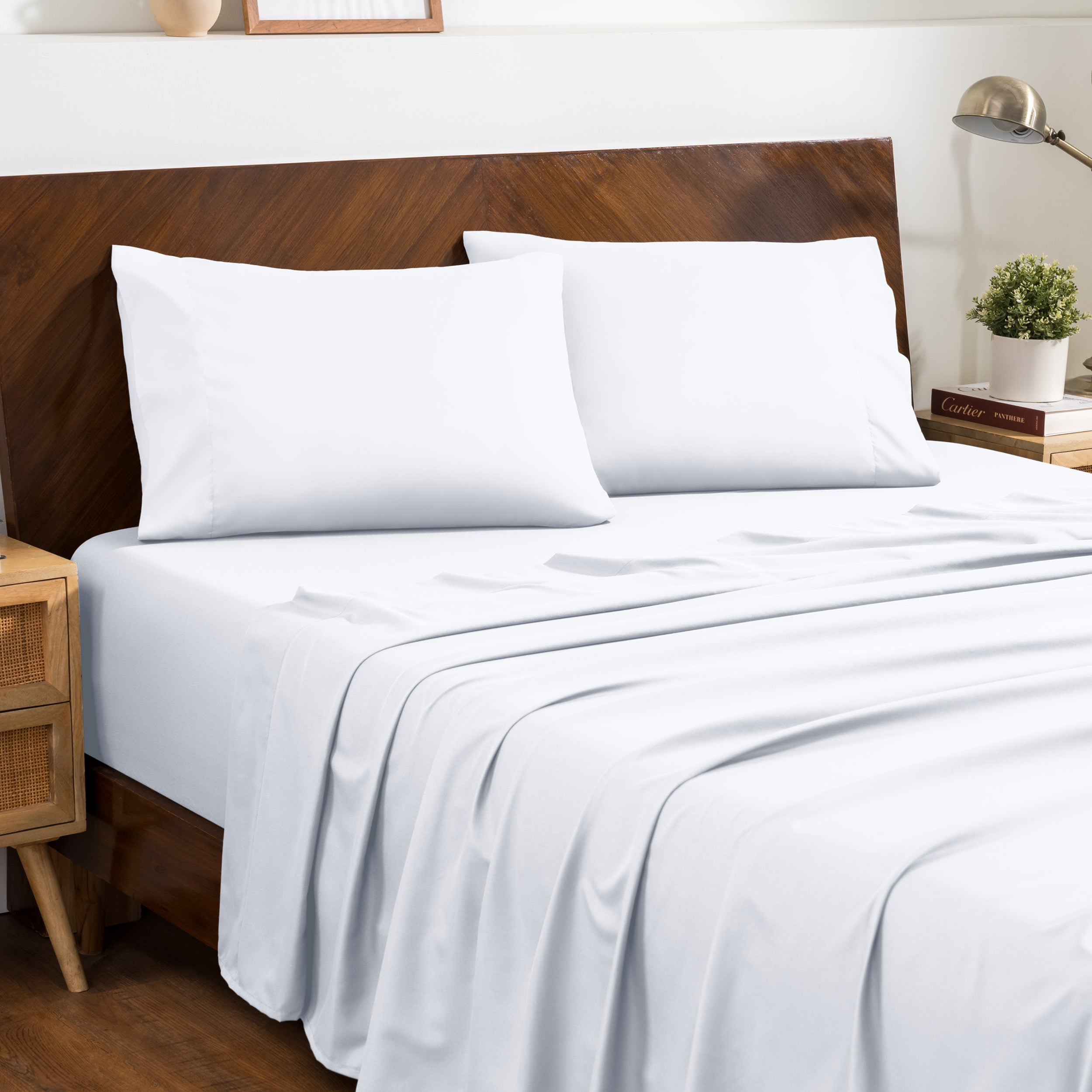 Microfiber envelope pillowcase sheet set