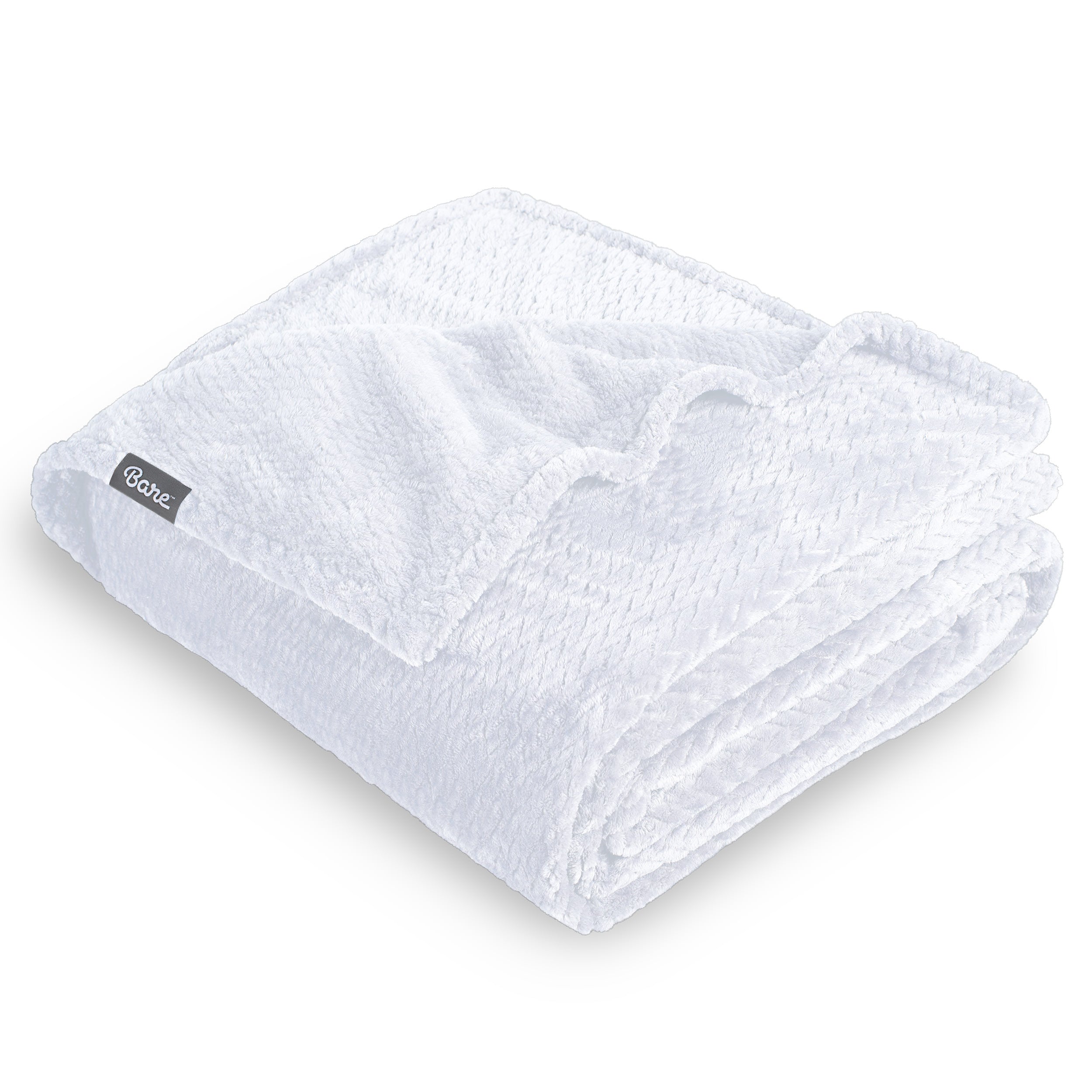 A folded microplush blanket