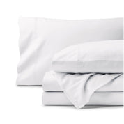 White sheet set folded and stacked