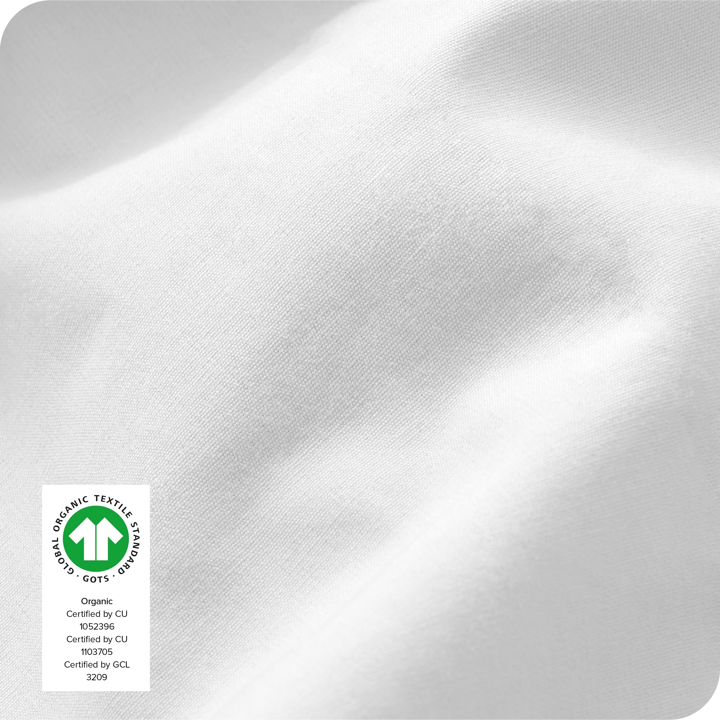Close up of the percale fitted sheet fabric