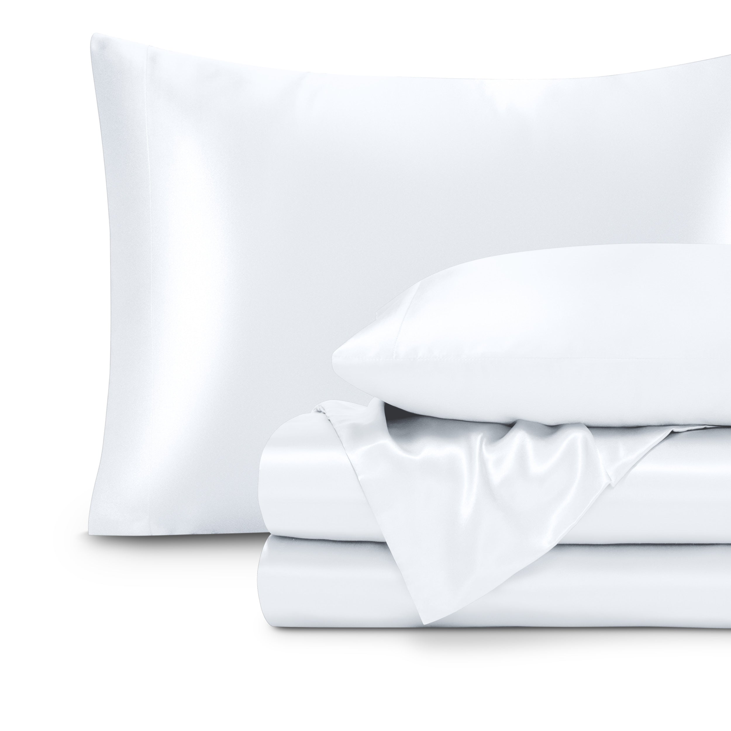Satin sheets folded and stacked