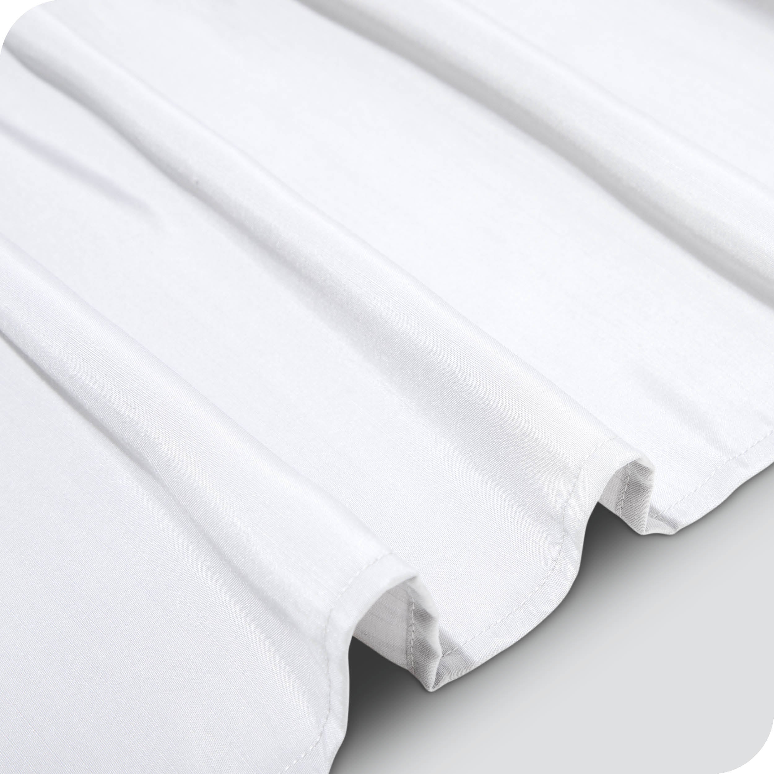 Close up of the polyester bed skirt material