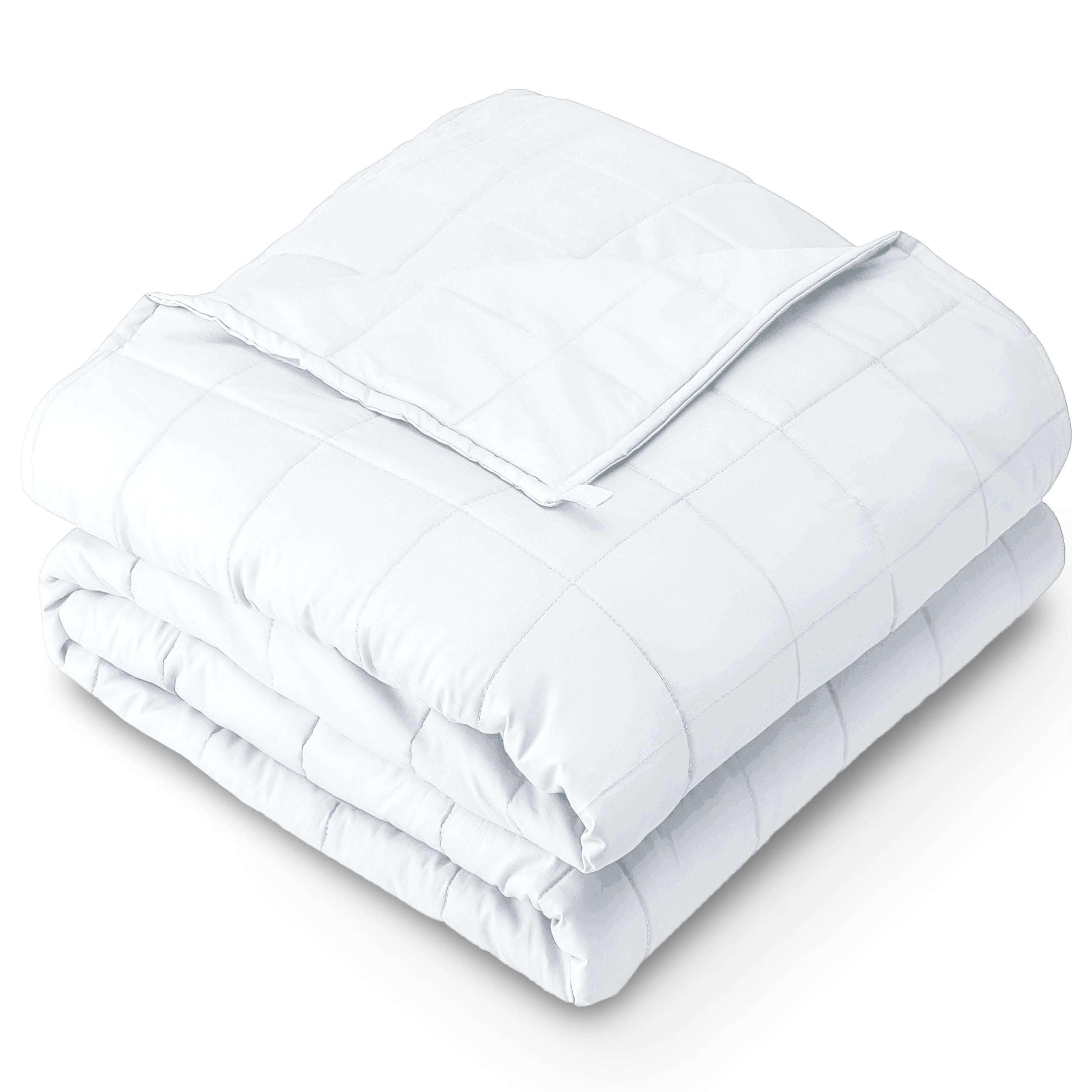 A cotton weighted blanket folded neatly