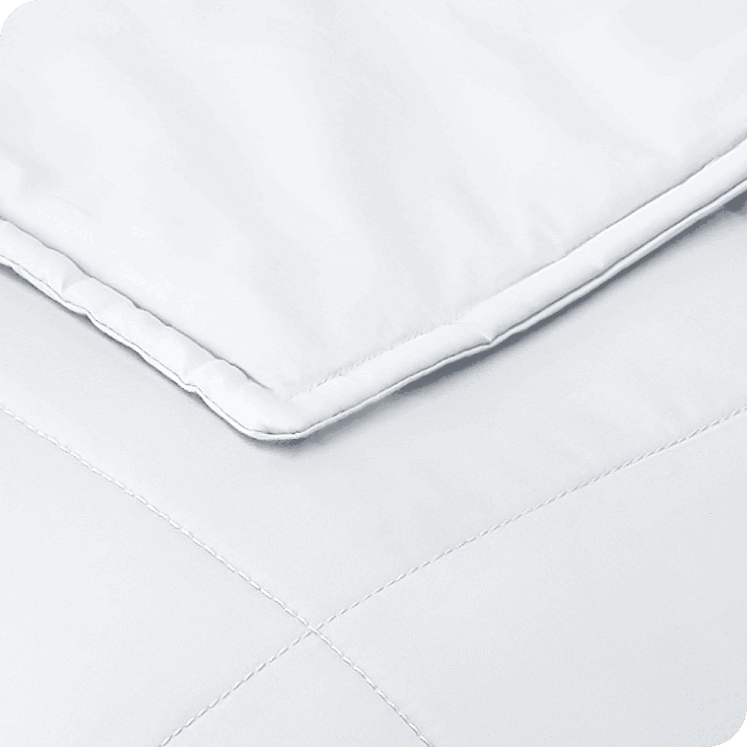 Close up of the stitching on a cotton weighted blanket