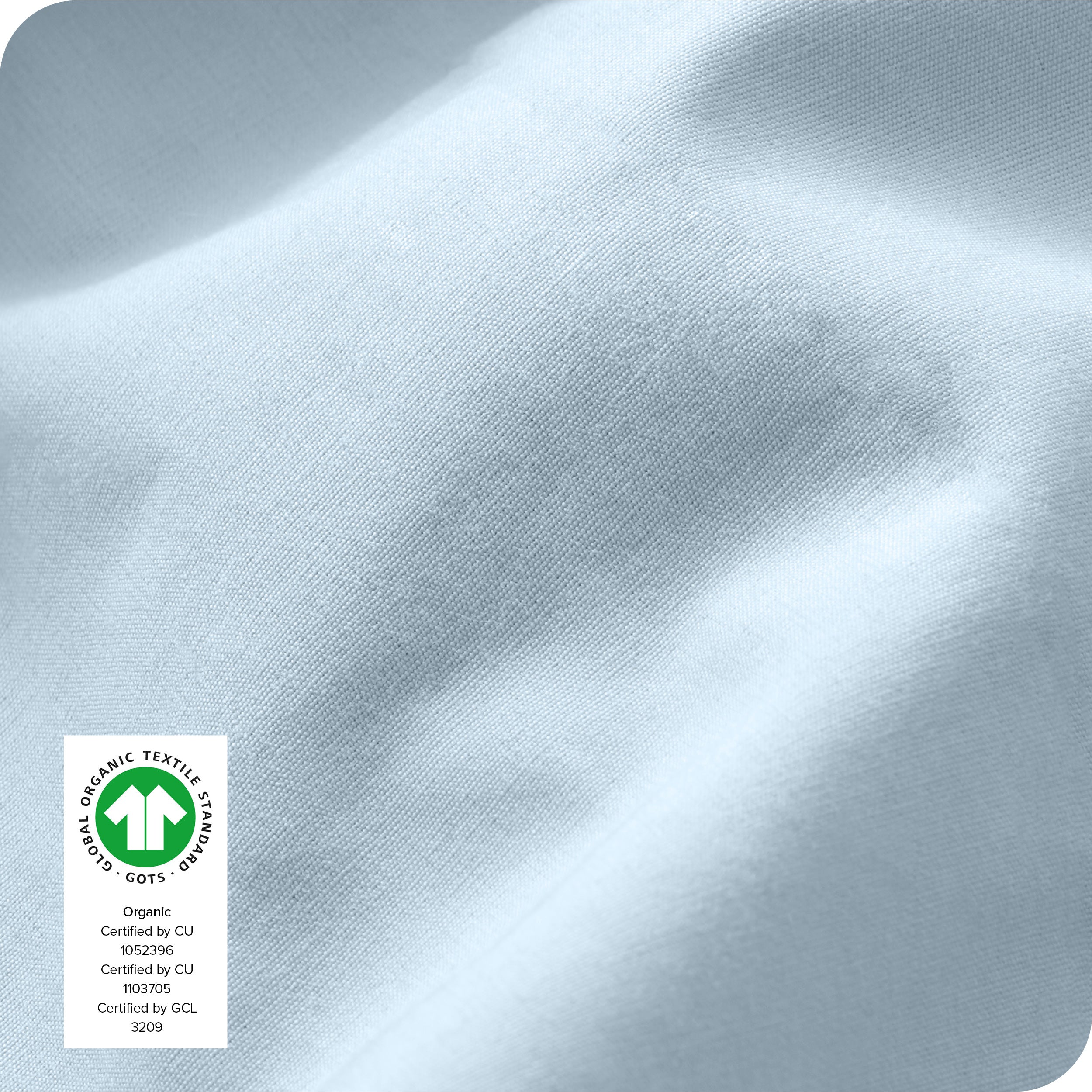 Close up of the percale fitted sheet fabric
