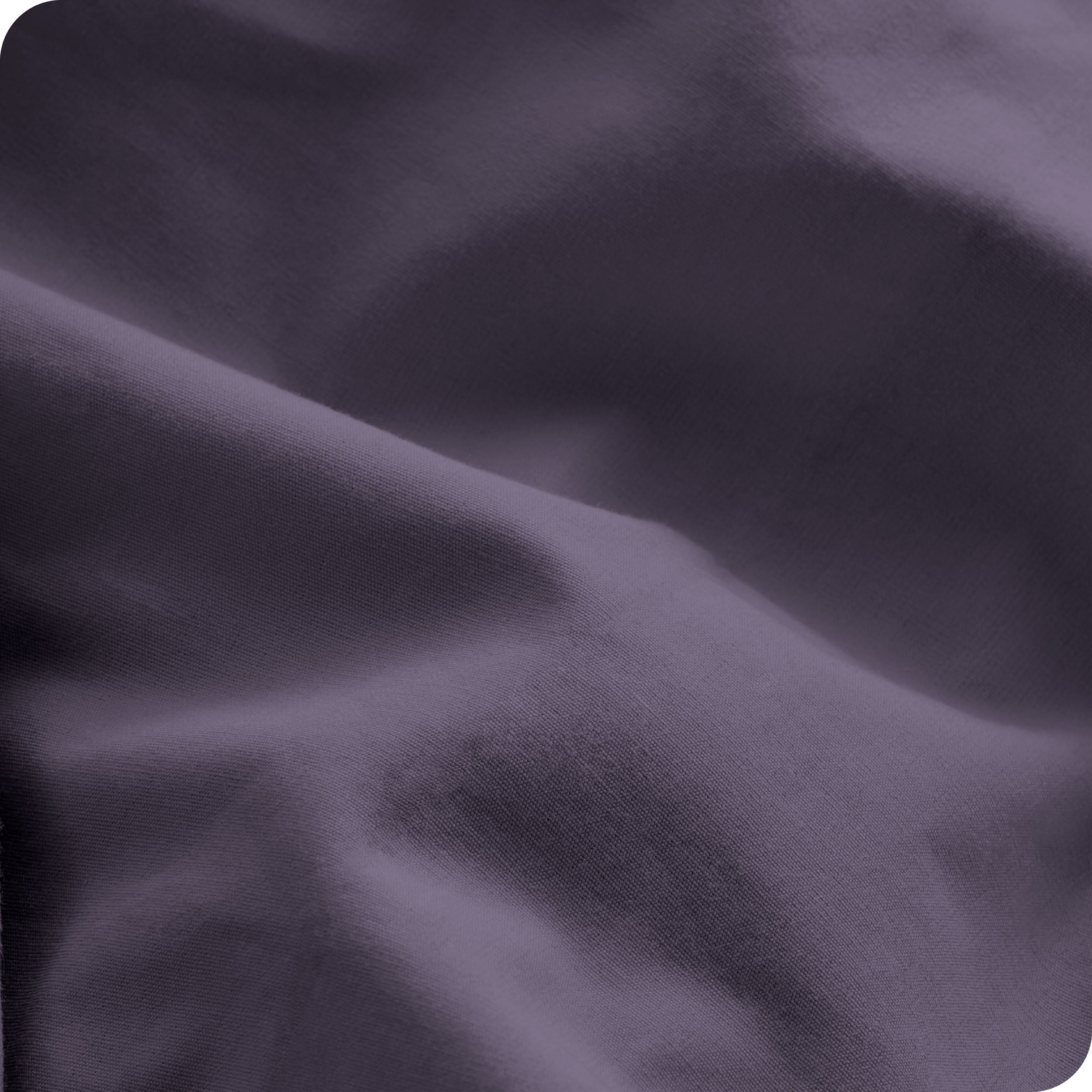 A close view of the oraganic cotton percale duvet cover showing the texture, color, and fabric.