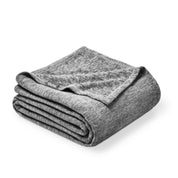 A folded polar fleece blanket with a white background.