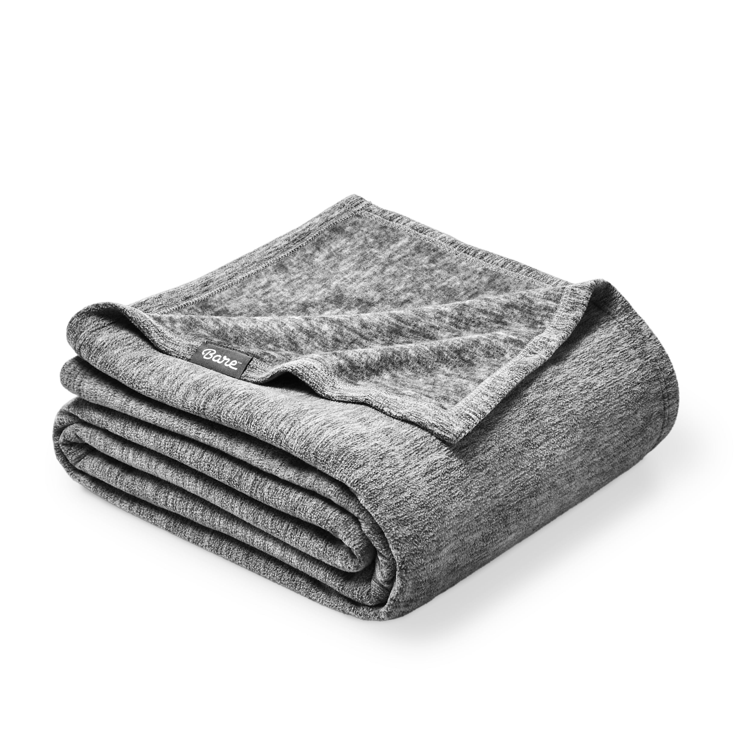 A folded polar fleece blanket with a white background.