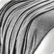A close view of the polar fleece blanket showing the texture and fabric.