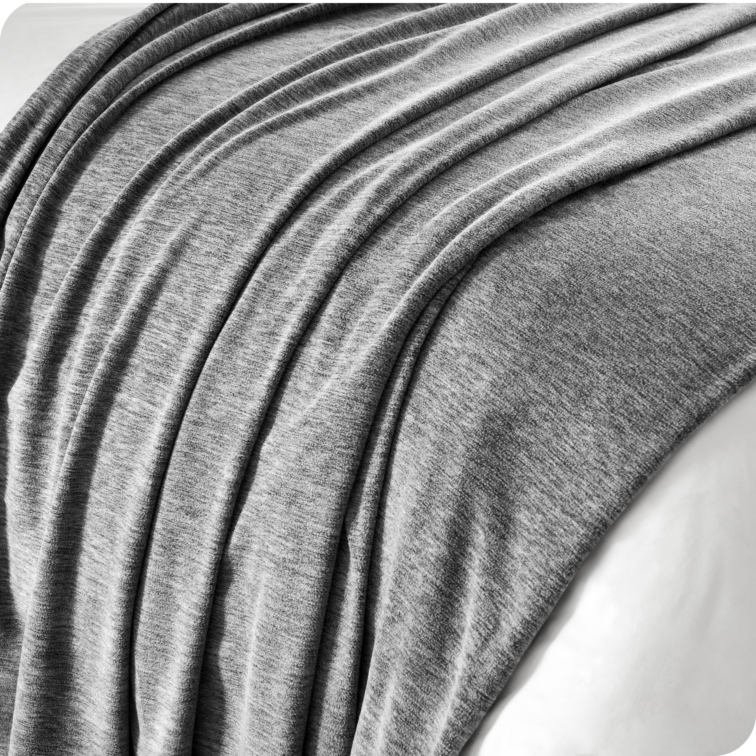 A close view of the polar fleece blanket showing the texture and fabric.